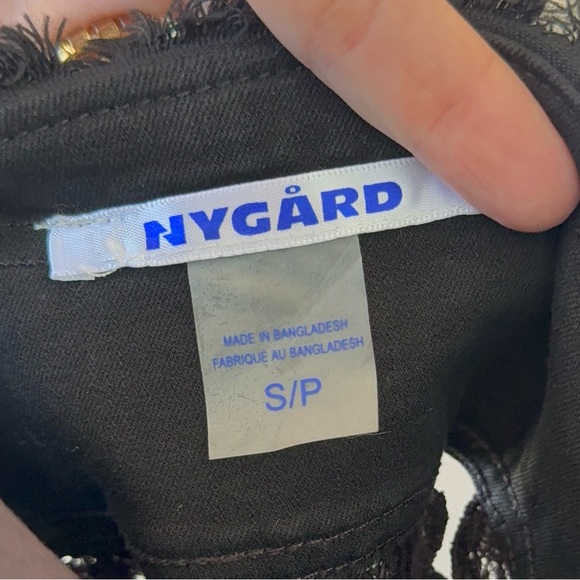 Nygärd Denim Black Jacket S/P statement sleeves‎ floral embroidery - Picture 3 of 6